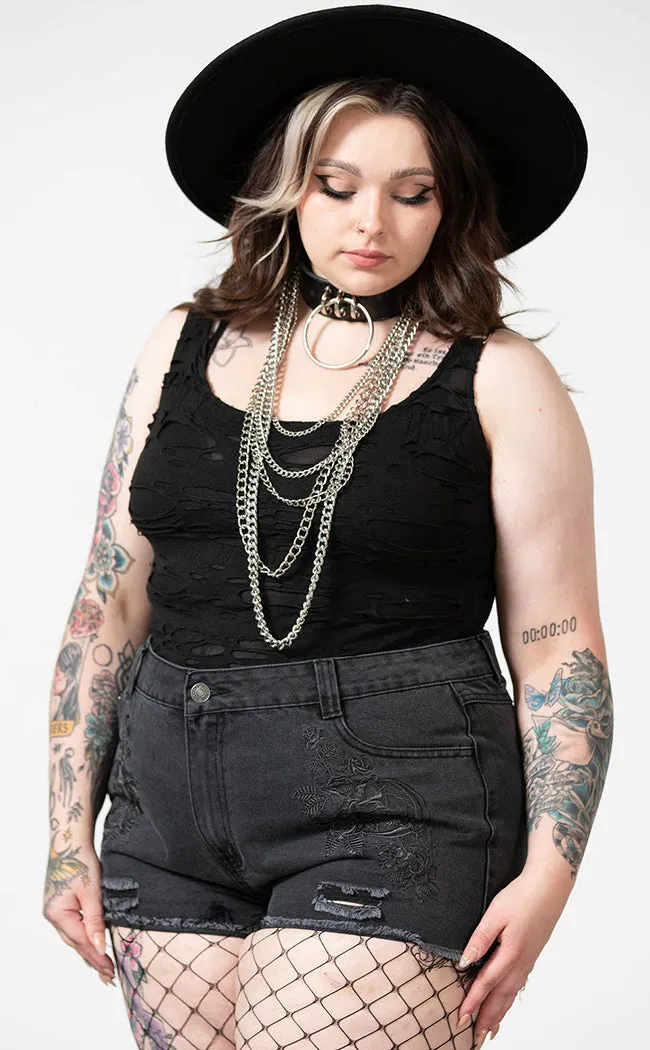Alchemille Denim Shorts [Plus-Size]