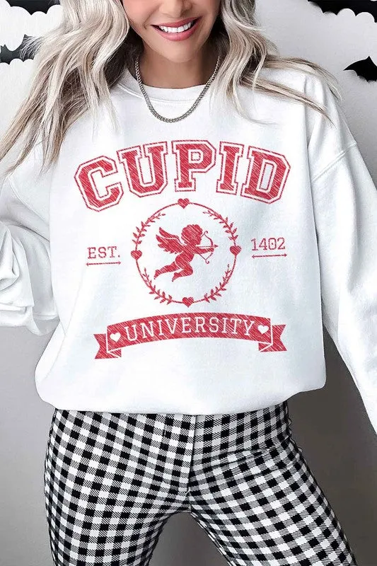 CUPID UNIVERSITY VALENTINES OVERSIZED SWEATSHIRT