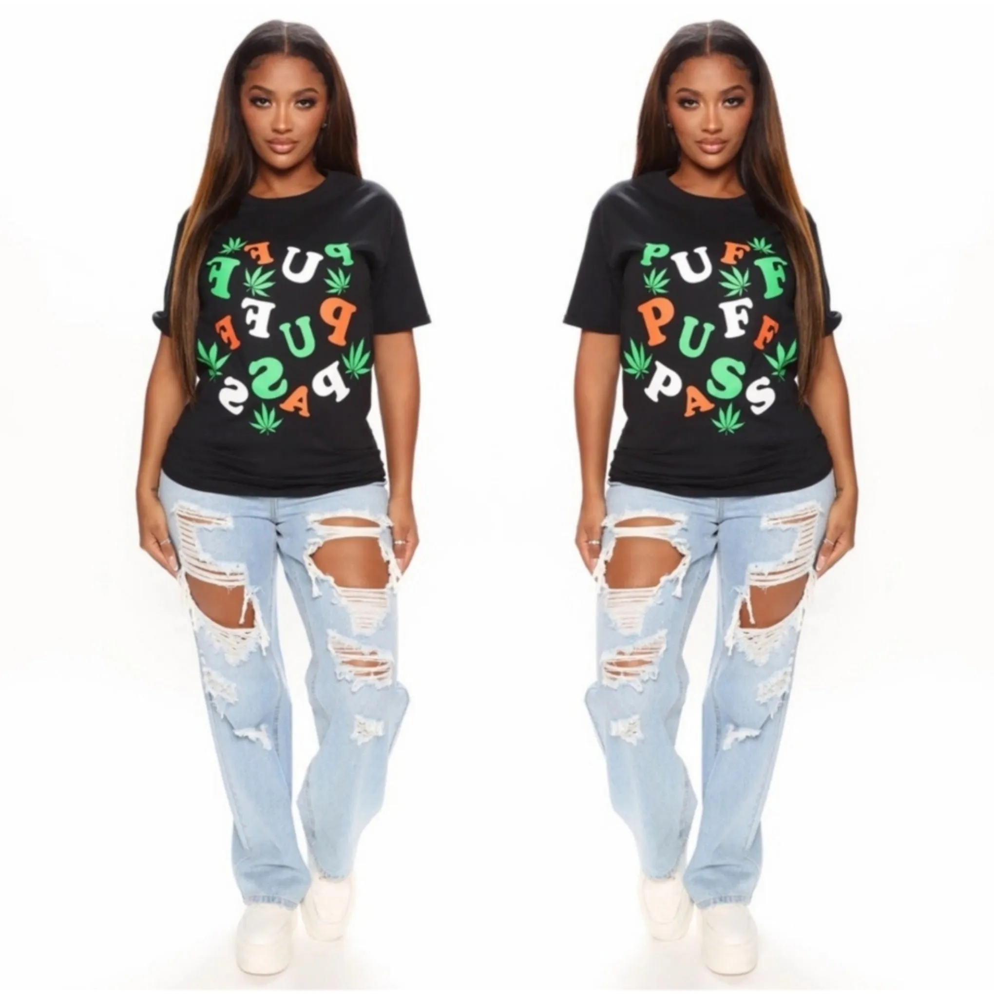 Fashion Nova Graphic Tee | Puff Puff Pass | Comfy Cotton Black T-Shirt