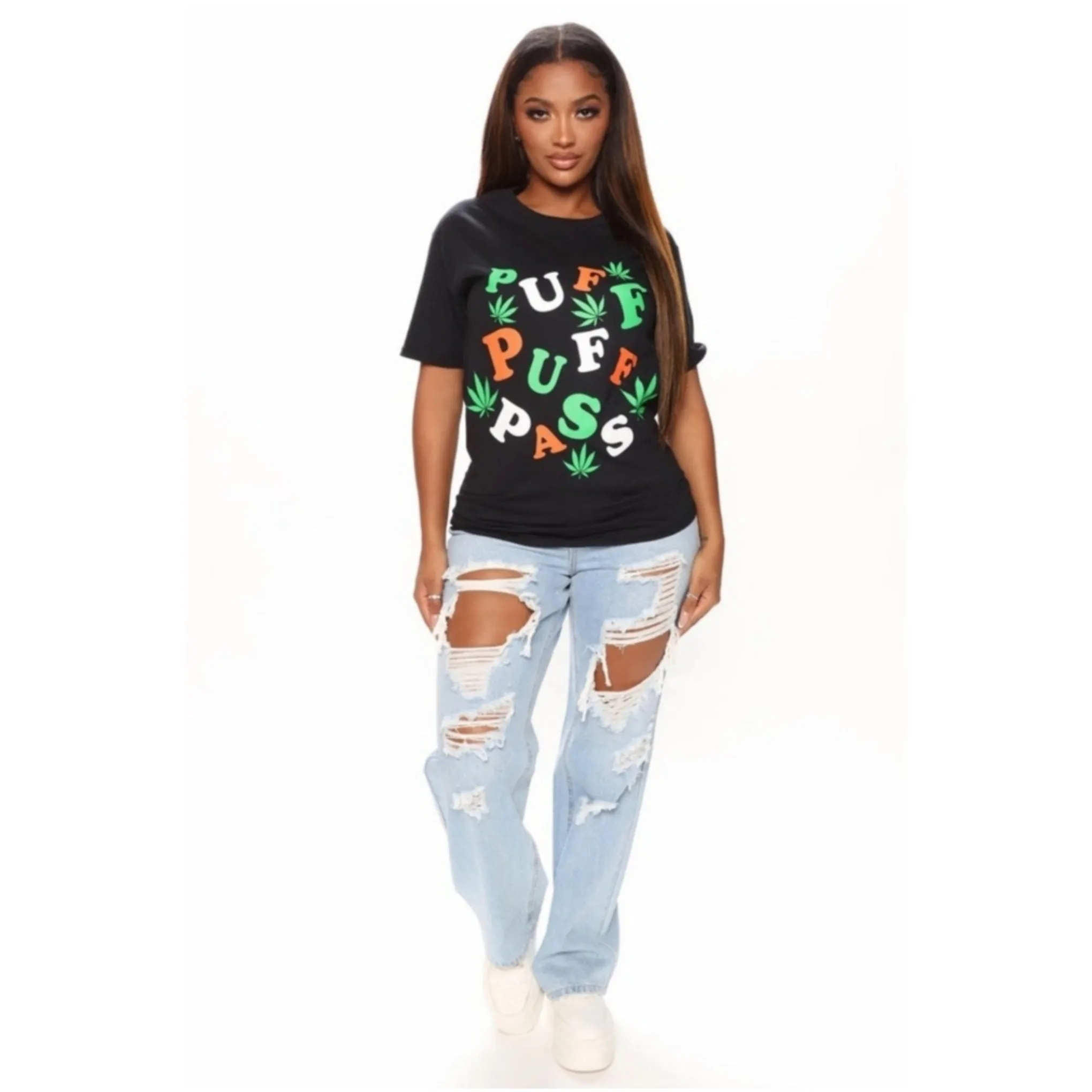 Fashion Nova Graphic Tee | Puff Puff Pass | Comfy Cotton Black T-Shirt