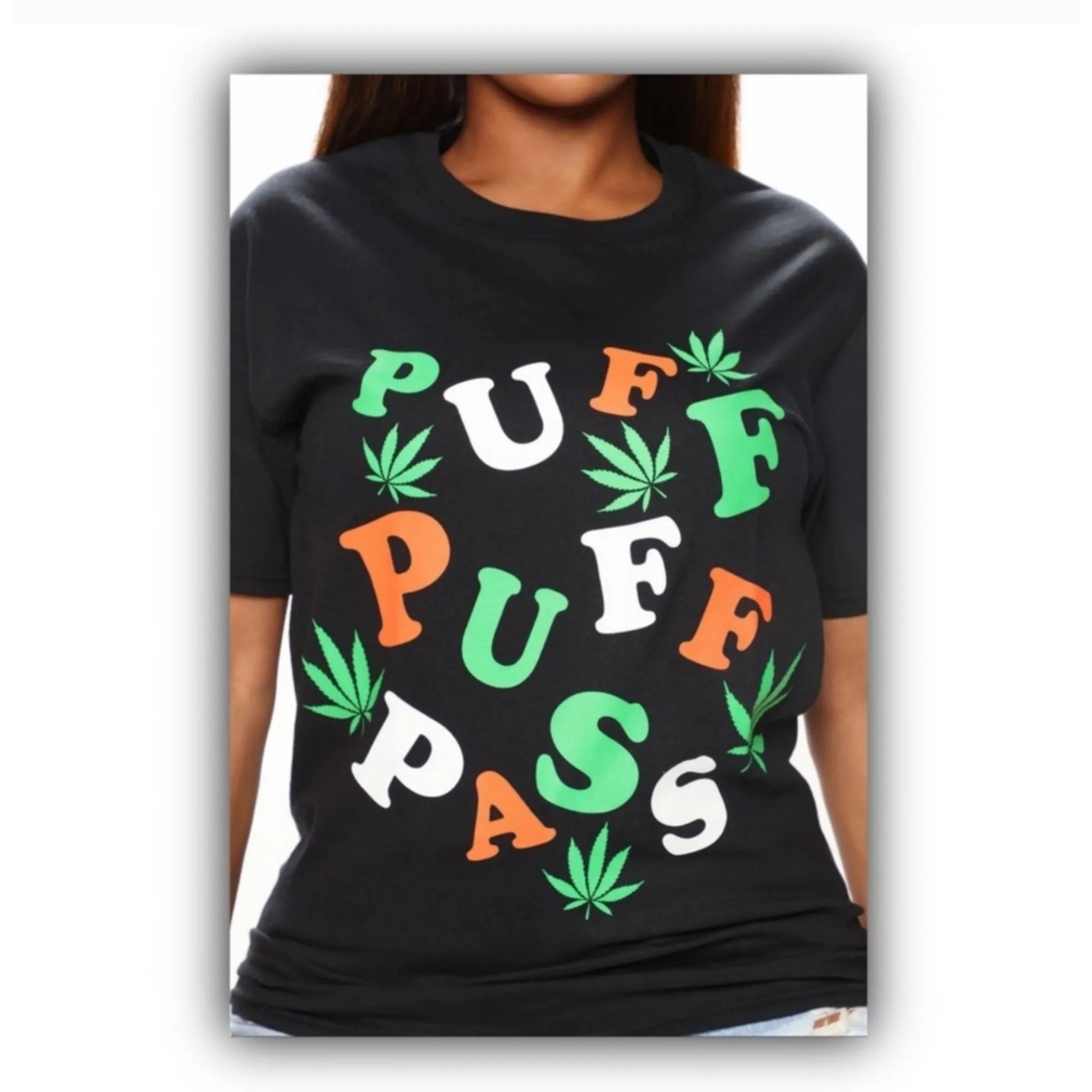 Fashion Nova Graphic Tee | Puff Puff Pass | Comfy Cotton Black T-Shirt