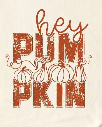 Hey Pumpkin Distressed Short Sleeve Graphic Tee | Cream