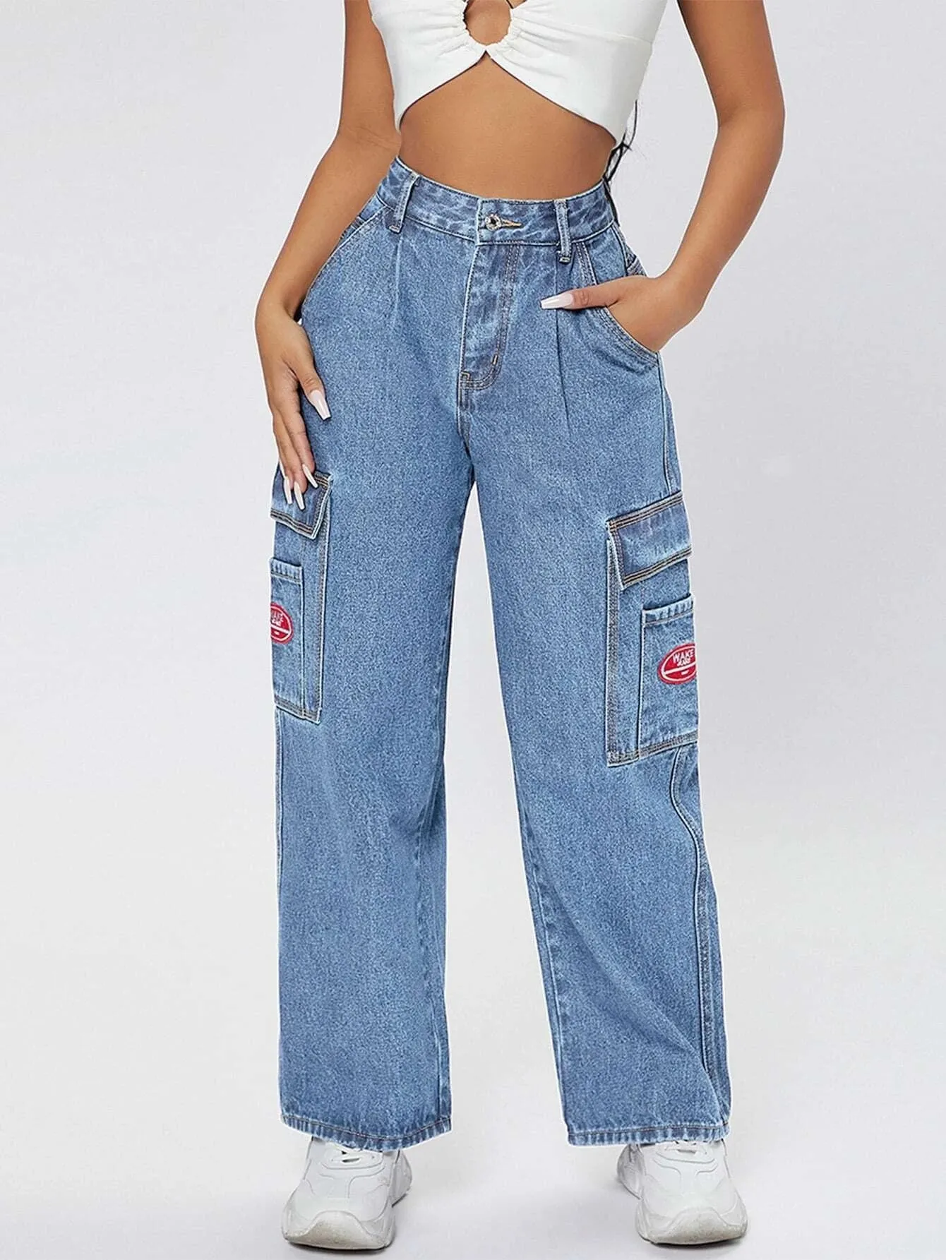High Waist Wide Leg Cargo Pants