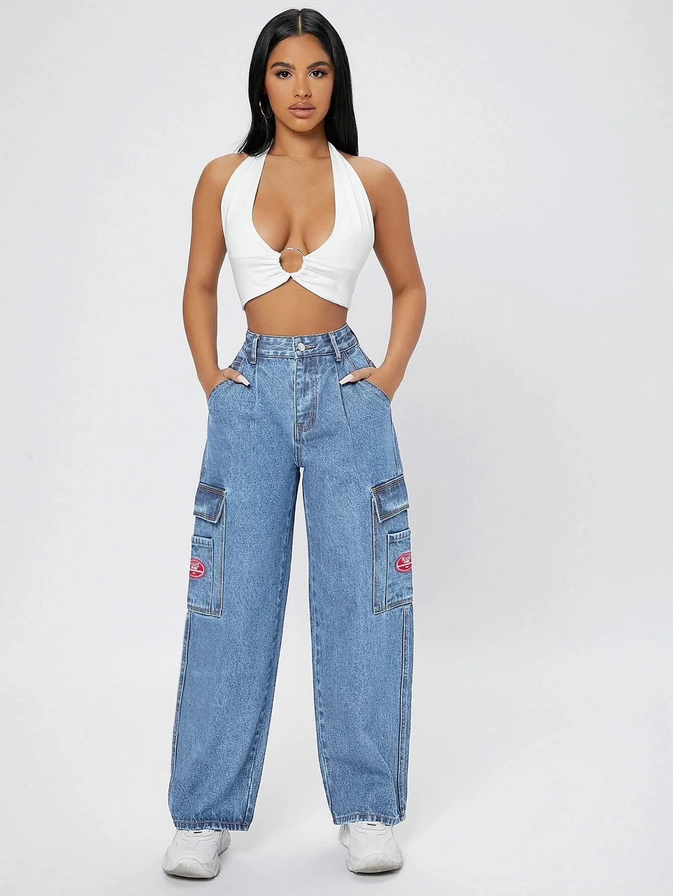 High Waist Wide Leg Cargo Pants