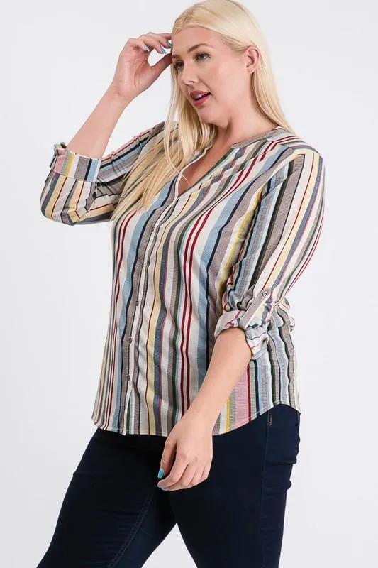 Relaxed Multi-Stripe Shirt