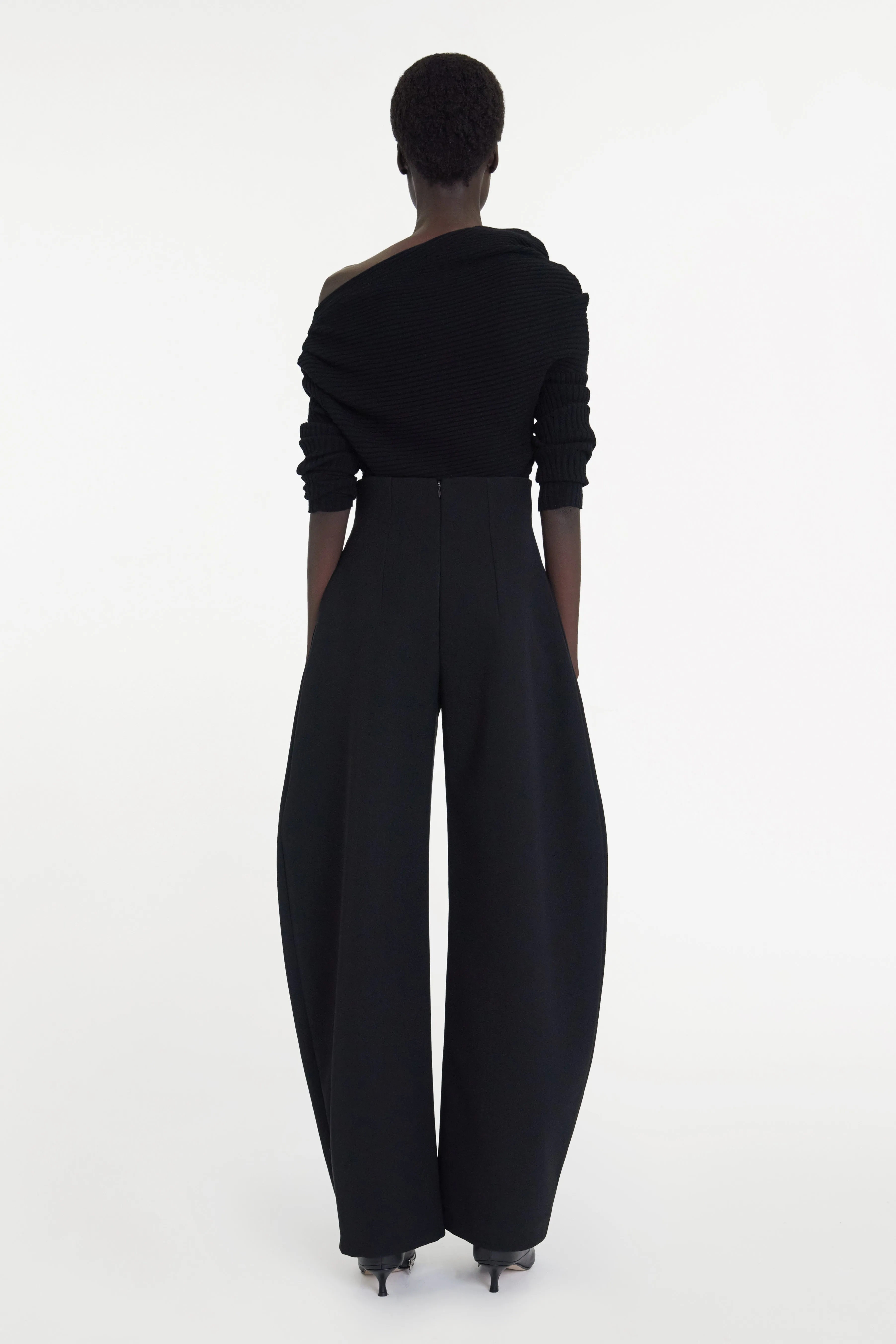 Rounded Tailored Trousers Black