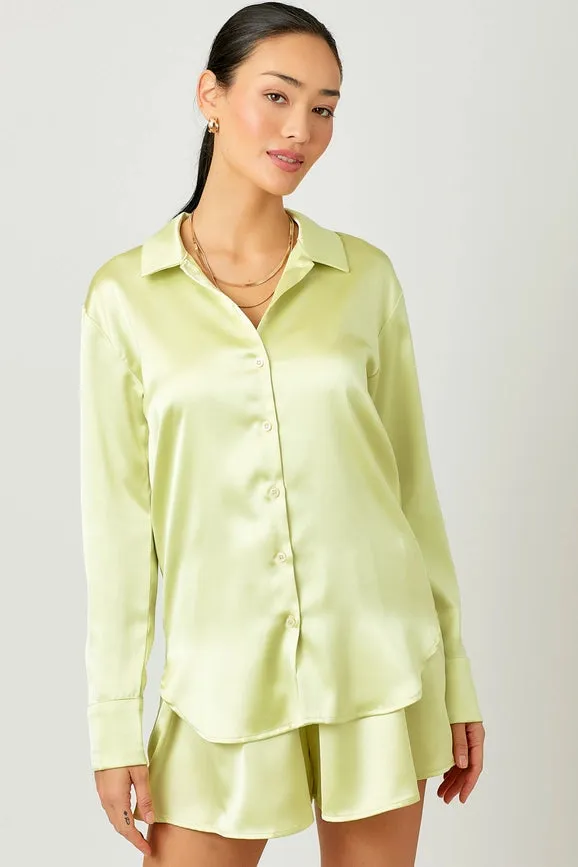 Silky Relaxed Shirt Lime