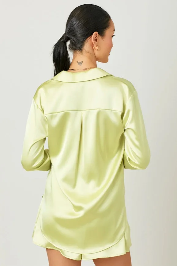 Silky Relaxed Shirt Lime
