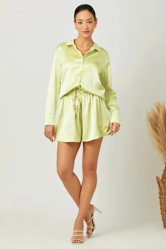 Silky Relaxed Shirt Lime