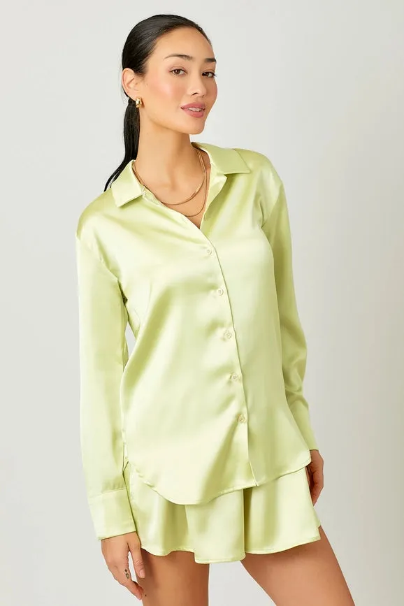 Silky Relaxed Shirt Lime