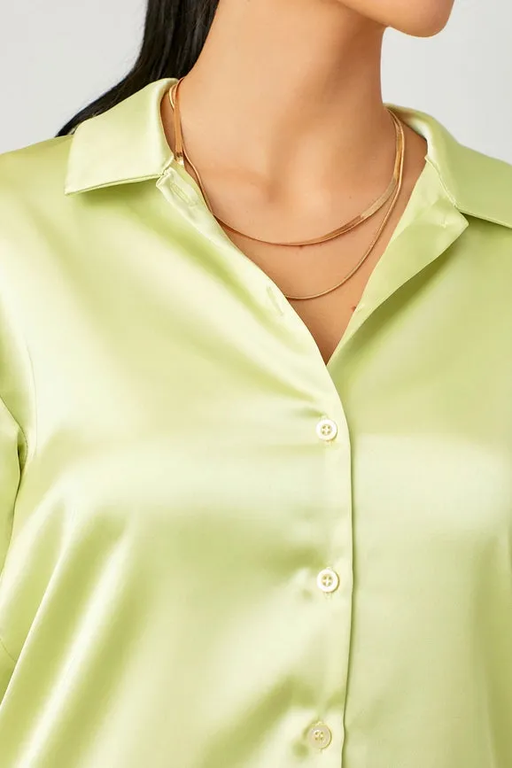 Silky Relaxed Shirt Lime