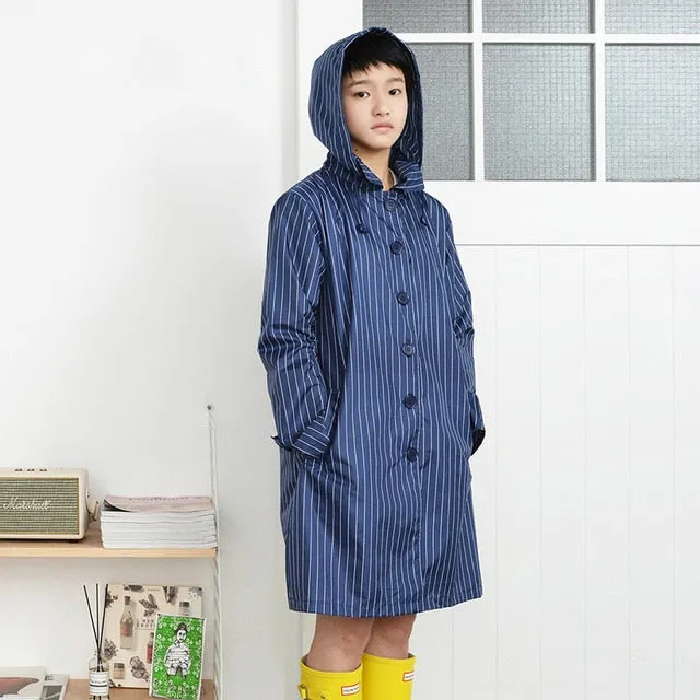 Tiohoh Ladies Raincoat Stripe Style