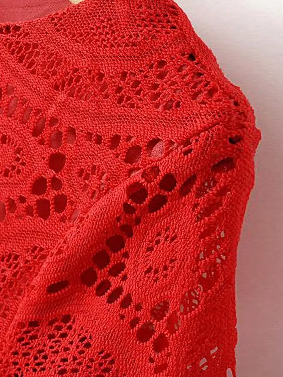 Wholesale Crew Neck Short Sleeve Lace Casual Dress