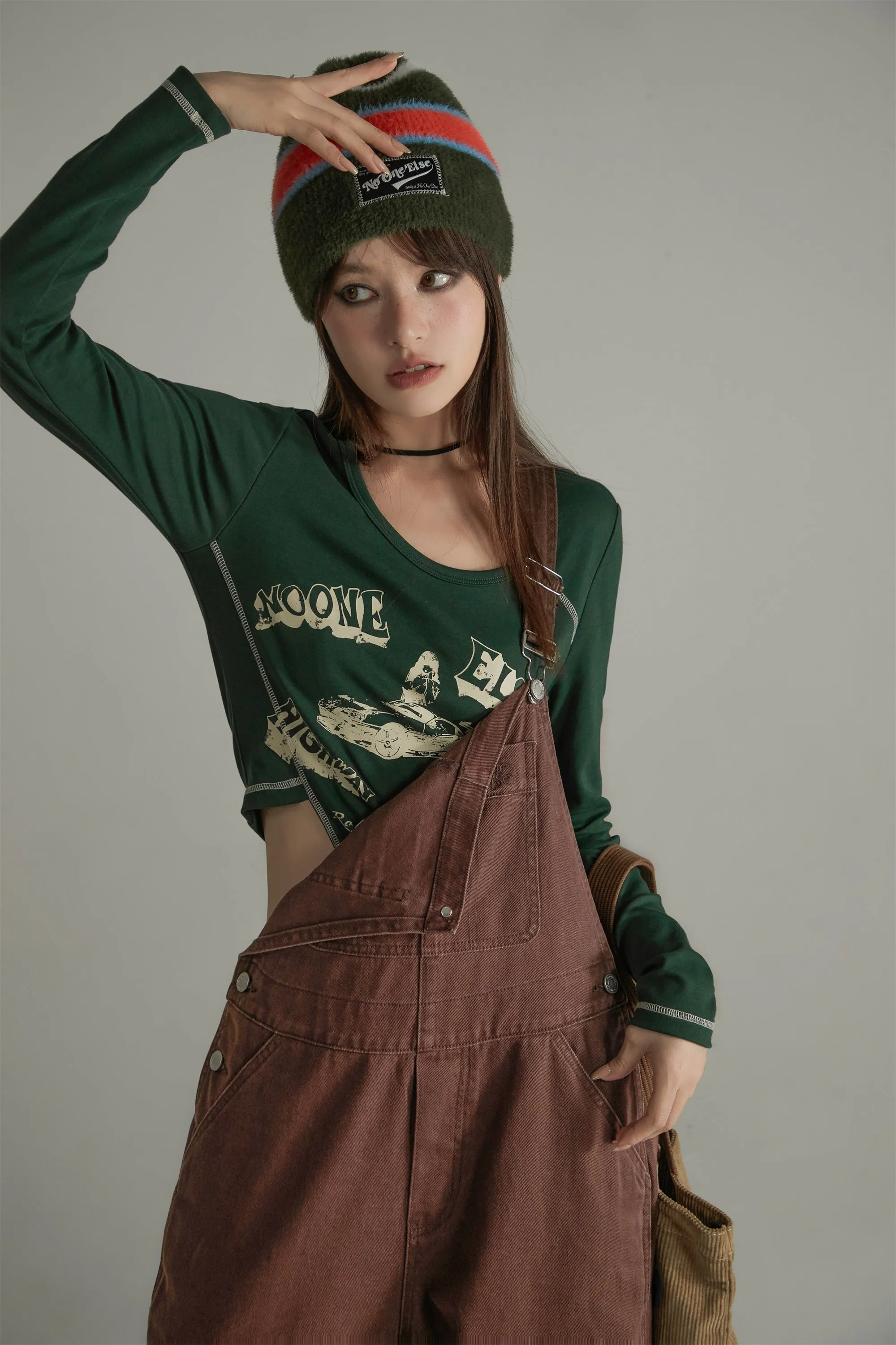 Wide Casual Denim Suspenders Jumpsuit