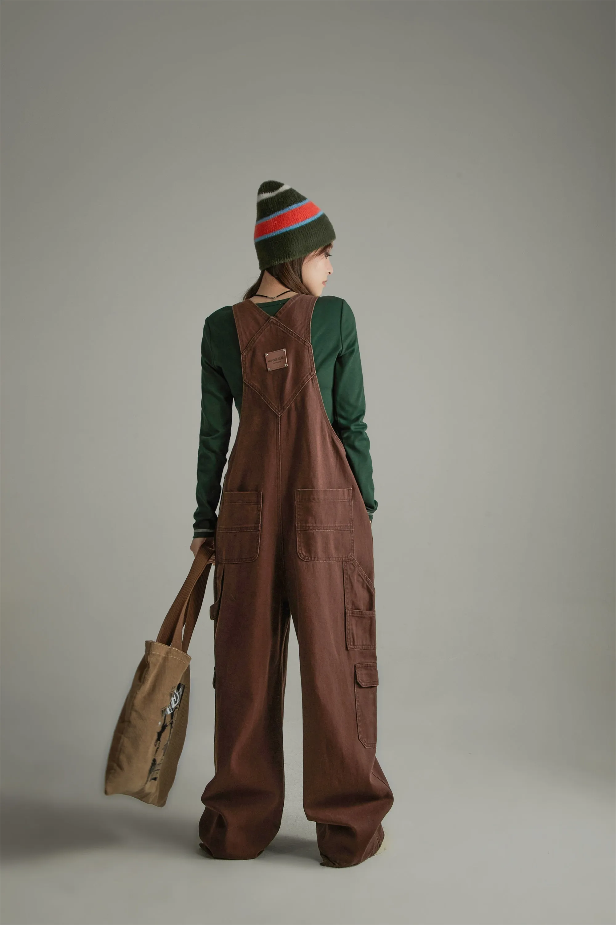 Wide Casual Denim Suspenders Jumpsuit