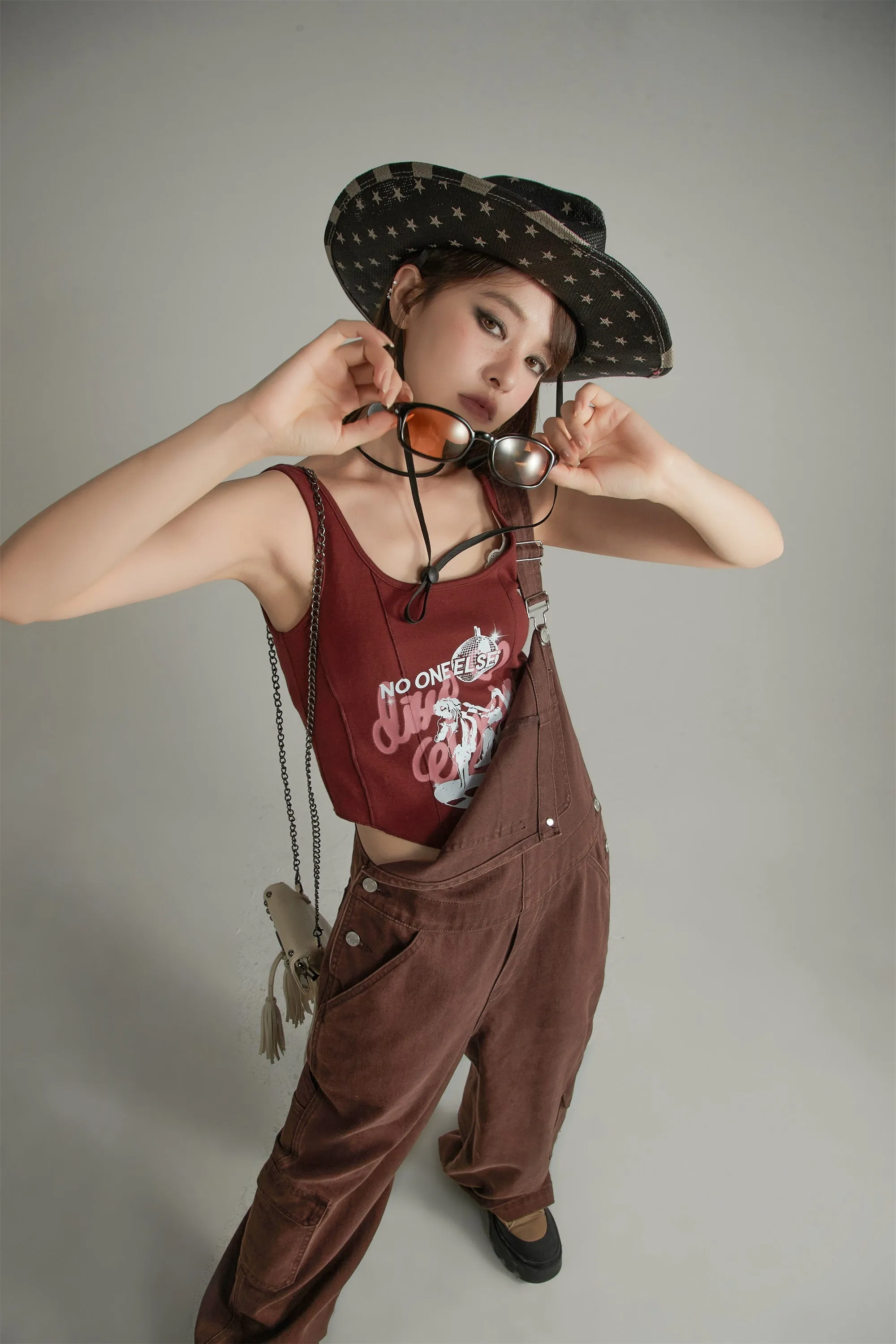 Wide Casual Denim Suspenders Jumpsuit