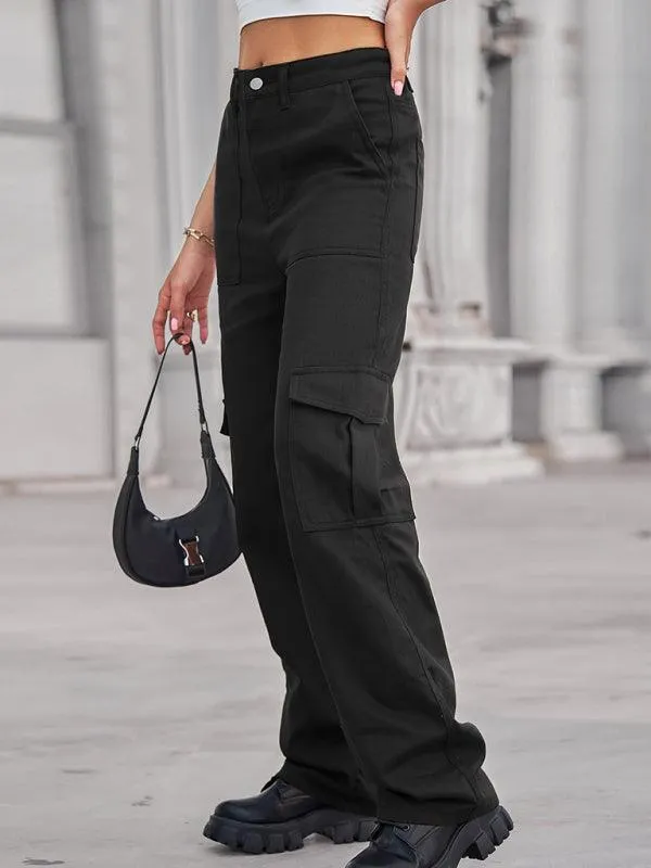 Women's Solid Twill Cargo Pants