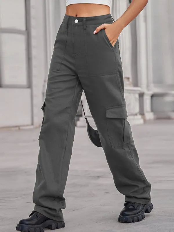 Women's Solid Twill Cargo Pants