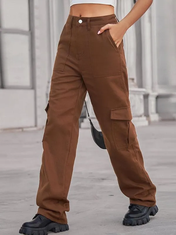 Women's Solid Twill Cargo Pants