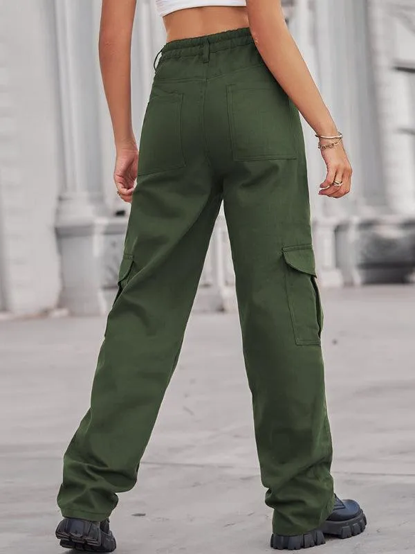 Women's Solid Twill Cargo Pants