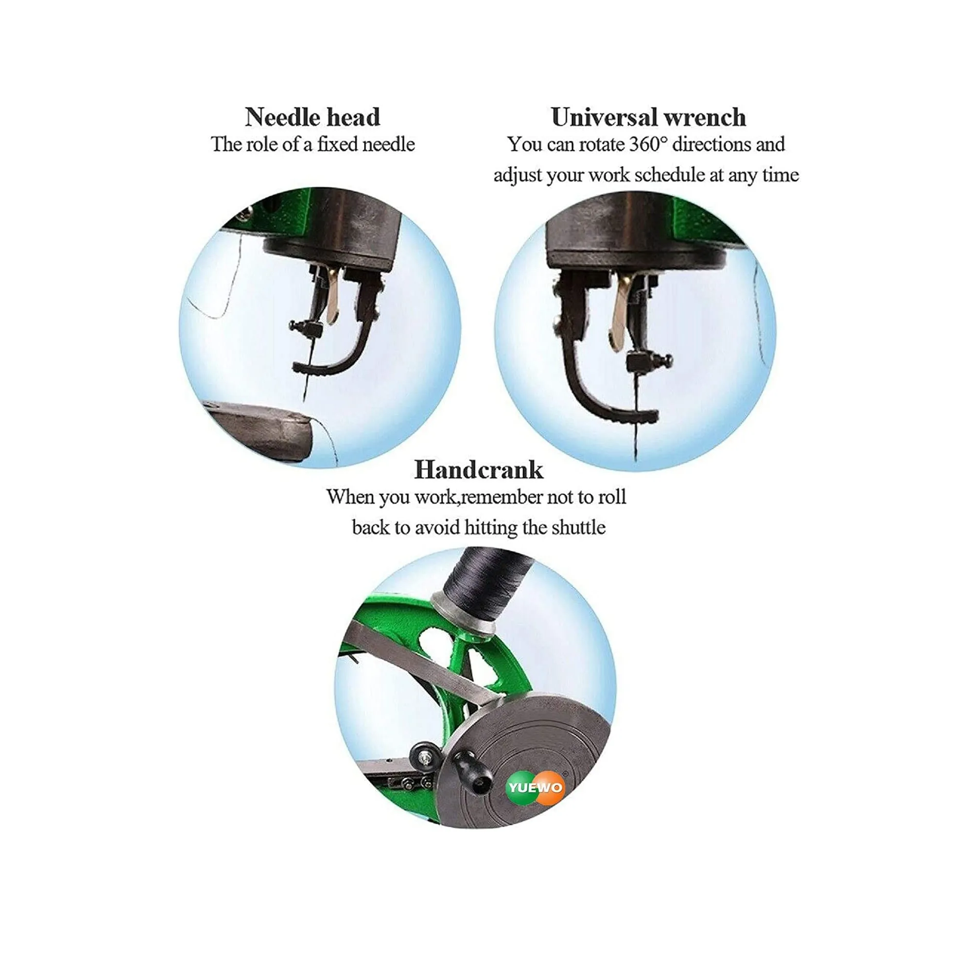 YUEWO Leather Hand Shoe Repair Machine Small Heavy Duty Cobbler Sewing Machine with 59pc Leather Craft