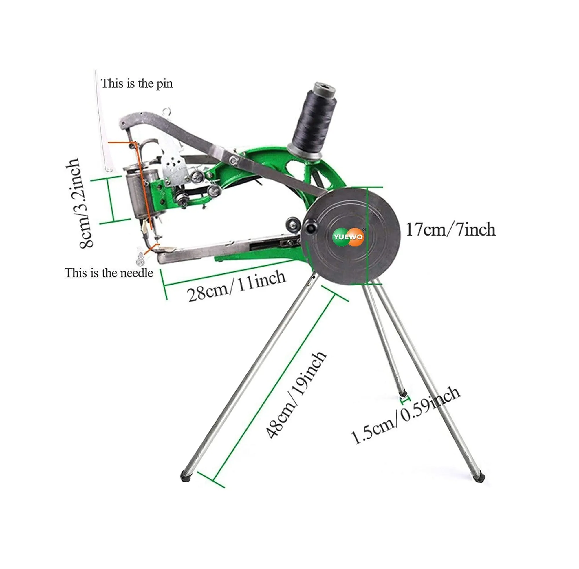 YUEWO Leather Hand Shoe Repair Machine Small Heavy Duty Cobbler Sewing Machine with 59pc Leather Craft