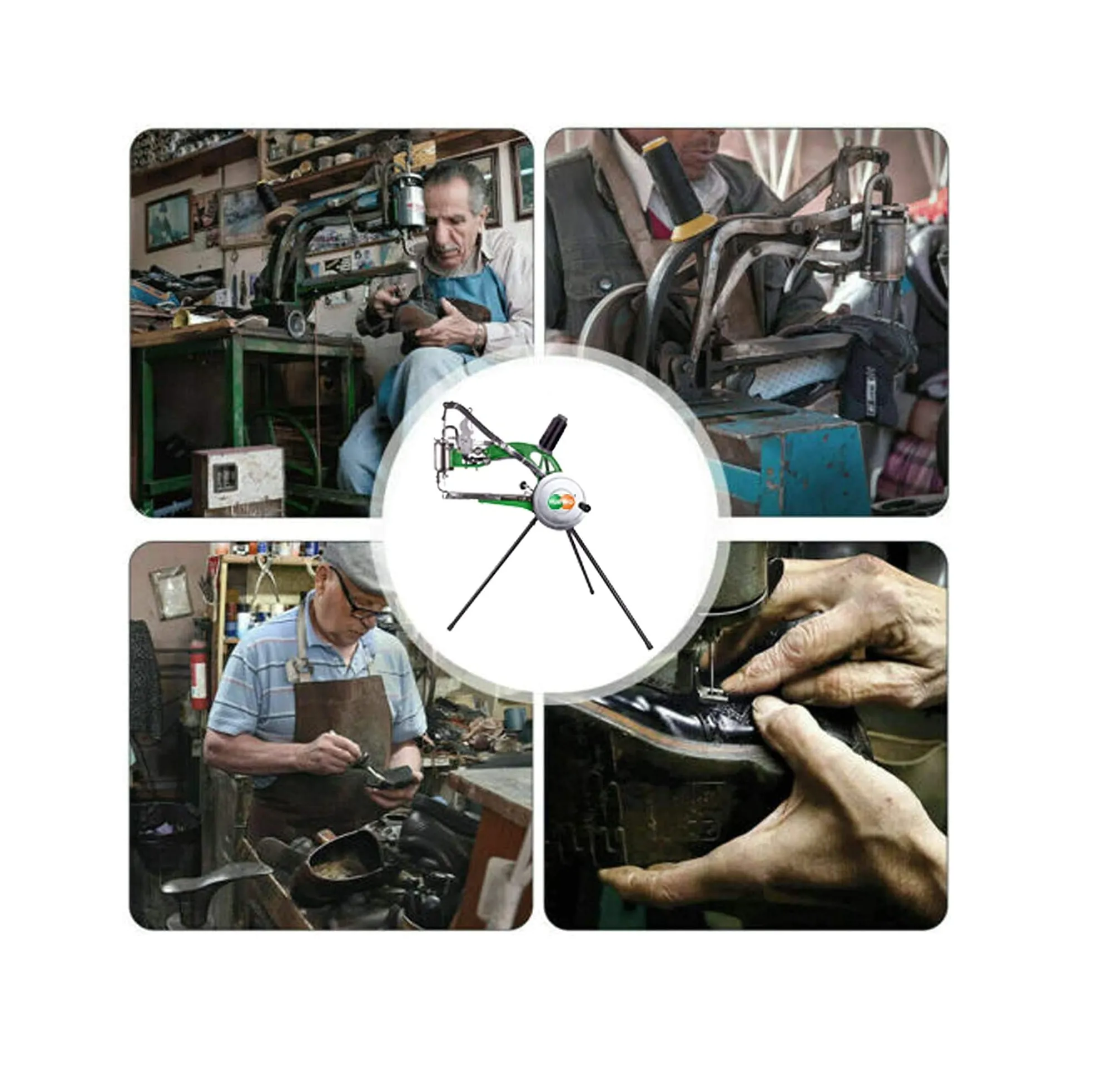 YUEWO Leather Hand Shoe Repair Machine Small Heavy Duty Cobbler Sewing Machine with 59pc Leather Craft